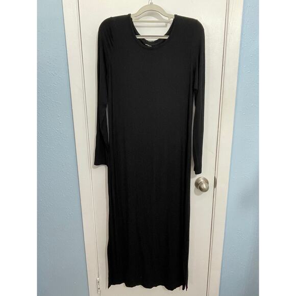 Daily Ritual Maxi Dress Small Black Jersey Knit Witchy Dark Academia Goth - Picture 1 of 6